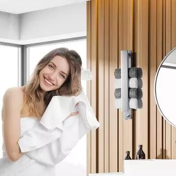 Self-Adhesive Towel Holder No Drilling Stainless Steel Guest Towel Holder Easy To Install Kitchen Bathroom Wall Toilet Rack