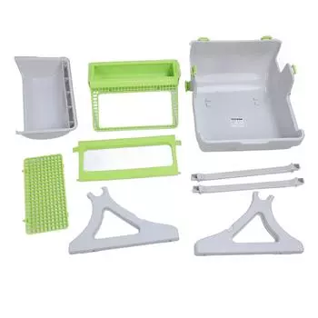 Self Cleaning Cat Litter Box PP Plastic Easy Assembly Tipping Bucket Style Semi Automatic Large Kitt