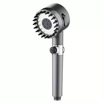Душевая лейка с мягкими силиконовыми частицами и функцией массажа, трехпозиционная регулируемая напорная лейка.