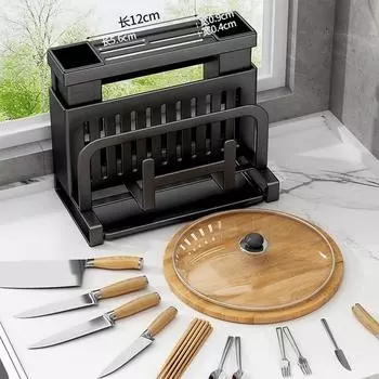 Self-Draining Kitchen ChopsticksHolder Wall Mounted Tableware Rack Storage Supplies 01 A-desktop