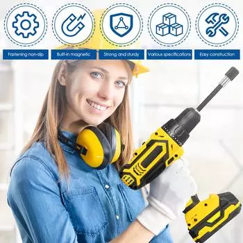 Self-Locking Screwdriver Drill Bit Holder Extension Rod Quick Release 1/4 in Magnetic Hex Extension Chuck Adapter for Screw Nut