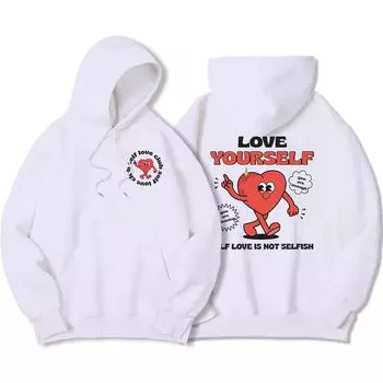 Self Love Is Not Selffish,Love Ourself Мужская толстовка с капюшоном Свободная мягкая толстовка с капюшоном Свободная повседневная толстовка с капюшоном Осенняя женская одежда большого размера S