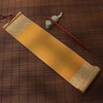 Self-made Gifts Gilded Rice Paper Scroll Calligraphy Mounting Scroll DIY Crafts 11