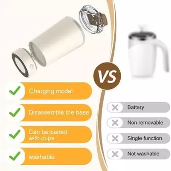 Кружка для кофе с функцией самоперемешивания 420 мл, нержавеющая сталь, магнитная чашка для перемешивания, перезаряжаемая кружка для кофе с функцией самоперемешивания, герметичная переносная кружка для перемешивания 420ml синий