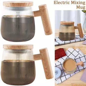 Self Stirring Mug 400ml Glass Electric Stirring Mug Battery Powered Self Mixing Mug High Speed Electric Mixing Cup Portable Self 301-400ml