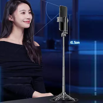 Селфи-палка выдвижная с креплением для мобильного телефона алюминиевая подставка пульт дистанционного управления для прямой трансляции чёрный