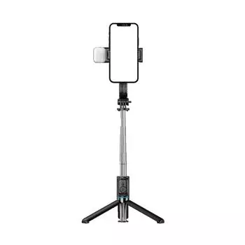 Selfie Stick Tripod 107cm Bluetooth Wireless Remote Fill Light Portable Phone Stand Live Streaming Video Recording C01s чёрный