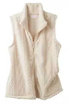 Selvan fluffy vest made from blanket Ivory LL