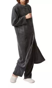 Selvan Fluffy Warm Long Pajamas Charcoal Gray M-L