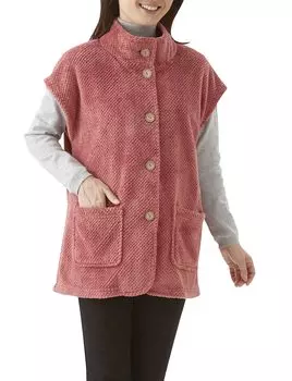 Selvan Warm to the shoulder tunic length home vest Coral LL