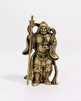 Семь богов удачи Бишамонтэн, шелковисто-золотая буддийская статуя Будды Хидеун Макита, украшение Такаока, скульптор из меди Прототип_Кобики золотистый