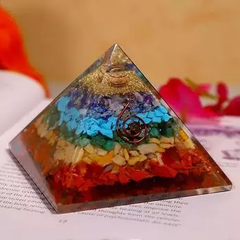 Семь чакр кристалл пирамида Васту для дома Оргон кристалл экспонаты для позитивного офиса стол декоративные элементы