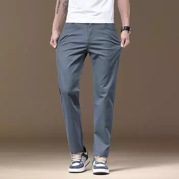 Семь цветов на выбор весна и осень новый стиль однотонные эластичные повседневные брюки для мужчин деловые свободные прямые брюки 28