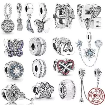 Семья Бесконечность Красное Сердце Двойная Подкладка Бусины-Клипы Защитная Цепочка Висячие Шармы Подходит Sweet Fasion Серебро 925 Браслет Ювелирные Изделия Своими Руками