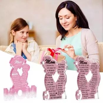 Семья Любовь Акриловый Орнамент Отец Мать Ребенок Силуэты Орнамент Настольный Отдельно стоящий Акрил B