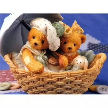 Семья плюшевых мишек Алмазная картина DIY 5D Полная алмазная вышивка 20X30CM