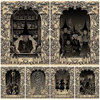 Семья ведьм Волшебный плакат Волшебная настенная живопись Холст Картина Плакат 21cm30cm NoFrame