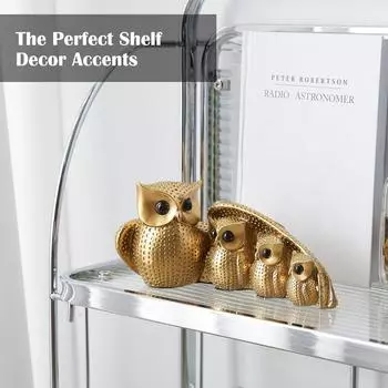 Семья Золотой Совы (Мать и дитя) для домашнего декора (Упаковка 1 шт., золотистый)