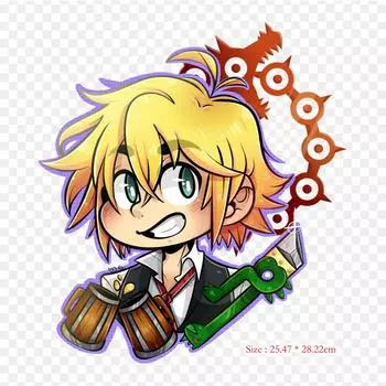 Семь смертных грехов Meliodas Chibi Meliodas Seven Смертные грехи Железные нашивки для одежды Аппликации Наклейки на одежду Термочувствительная индивидуальная нашивка