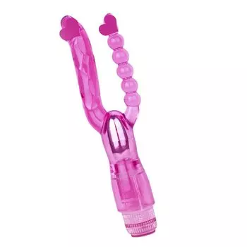 Semaxy Анальный Анальный СМ Полностью Силиконовый Розовый Двухголовочный Вибратор, Пробка, Шарики, Силикон, Товары, Водонепроницаемый, Материал, Тихий,