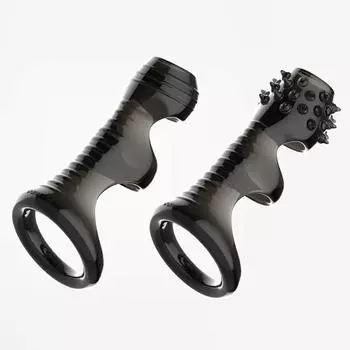 Semaxy Penis Ring for Men Cock Ring with Particles Made of Silicone Wearable Penis Sack Waterproof Portable of (Set 2)