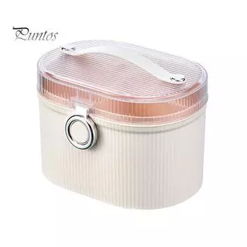 Семейная аптечка с ручкой для переноски, двухслойная пластиковая коробка большой емкости, пыленепроницаемый и влагозащищенный органайзер для таблеток, портативный S белый