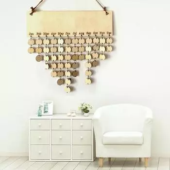 Семейная доска для дня рождения, табличка, сделай сам, подвесной деревянный календарь напоминания о дне рождения One Size