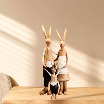 Семейная фигурка кроликов, стоящая статуя, украшение стола ручной работы, центральная часть для жизни 1 Brother 1 Sister