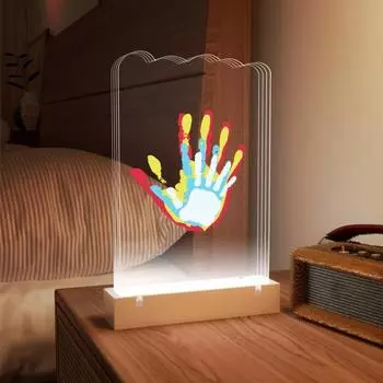 Семейная фоторамка с отпечатком руки, 4 слоя, акриловые доски, сделай сам, новорожденный ребенок, родители, отпечаток руки, рамка на память B