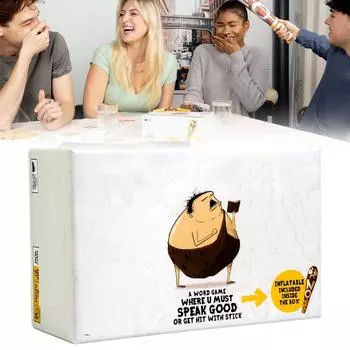 Семейная карточная игра для взрослых, подростков и детей - соревновательные семейные игры на угадывание слов, для детей от 7 лет - в комплект входят 200 карт и надувная клюшка длиной 2 фута One Size