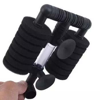 Семейная мода Красивый и практичный мини-бесшумный пневматический фильтр с двойной головкой для аквариума One size чёрный