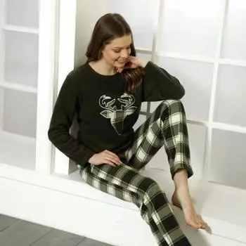 Семейная одежда Одежда для мамы и дочки Зимняя пижама + Подходящий пижамный комплект для пары