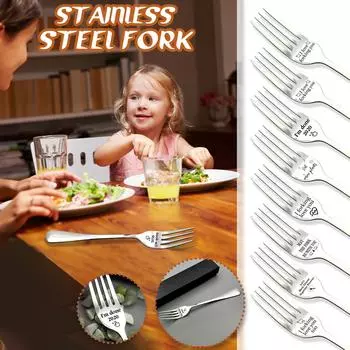 Семейная посуда из нержавеющей стали, вилка для торта, фруктов, ложка, подарочная вилка с вилкой, посуда
