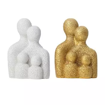 Семейная статуэтка Памятный подарок для родителей Семейная статуэтка для родителей и детей на день рождения Годовщина Настольный книжный шкаф Спальня белый