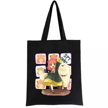 Семейная забавная художественная женская сумка Spy X, винтажная дизайнерская ткань, роскошная большая сумка для девочек-подростков, подарок учителю 24*26cm бежевый