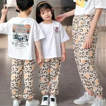 Семейные шаровары для мальчиков и девочек, брюки-шаровары, детские брюки, тонкие летние свободные брюки от комаров 90cm