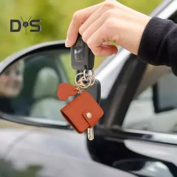 Семейный фотобрелок мини-альбом из искусственной кожи персонализированный держатель для фотографий ретро-стиль держатель для карт брелок жёлтый