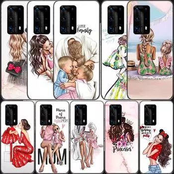 Семейный мягкий прозрачный чехол для телефона для мамы, ребенка, папы, для Huawei P30 Lite P10 P20 P40 P50 Pro Mate 40 Pro 30 20 10 Lite, силиконовый чехол Huawei Mate 20
