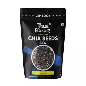 Семена чиа 250 г от True Elements - Полезные сырые семена | 100% чистые семена чиа для еды | Полезные закуски | Семена, богатые кальцием и белком