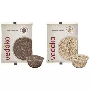 Семена чиа высшего качества Vedaka, 200 г +-Семена подсолнечника высшего качества, 200 г