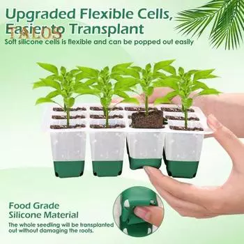 Семена лоток для рассады коробка 12 ячеек рассадный горшок многоразовый с регулируемой вентиляцией влажность посадочный горшок для проращивания рассады зелёный