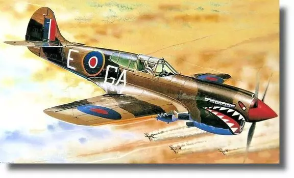 Semer American Curtiss Kitty Hawk Fighter Plastic Model SME72875 1/72 P-40K