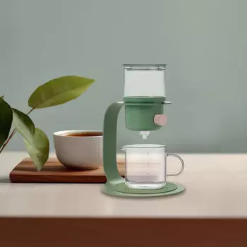 Semi Automatic Glass Teapot Tea Infuser Pot Water Cup Anti Slip Gift Lazy Drip