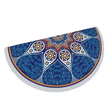 Semi-circle Carpet Pad Bedroom Carpet Pad Household Absorbent Foot Pad Carpet 80 синий