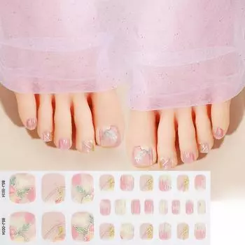 Полуотвержденные гелевые наклейки для ногтей на ногах, гелевые наклейки для маникюра на ногах, 3D запеченная световая терапия для ногтей BSJ-0025