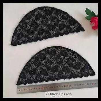 Semi-Finished Product Long Sleeveless Summer Sun Protection Oversleeve Arm Covering Green Decoration Lace Sling Hand Sewing Oversleeve Black 29 small size Radian 42cm pair