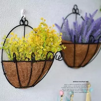 Полуручная работа Кокосовая пальма Суккуленты Двор Балкон Настенные цветы Подвесная корзина Цветочный горшок Садовые принадлежности Украшения