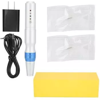 Semi Permanent Micro Blading Tattoo Machine Pen Device for Eyebrow Eyeliner Lips (Silver ) US Plug серебряный
