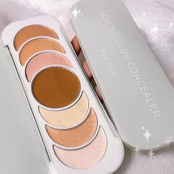 Семицветный консилер для глаз, покрывающий шелкопряда, слезная борозда, темные круги под глазами, пятна на лице, прыщи, печатный специальный визажист 1