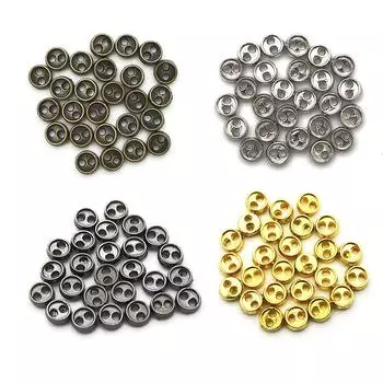 sempiterno 10 pieces colors Miniature Tiny Metal Buttons 2 Holes Metal Mini Buttons 5mm Hand Sewn Doll Clothes Decorative Buttons DIY Auxiliary